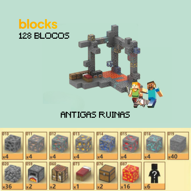 Antigas Ruinas Minecraft® (128 Blocos)