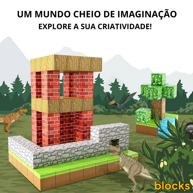 Blocos de Construção Magnética Minecraft - (Compre 1 Leve 2) 48 Blocos