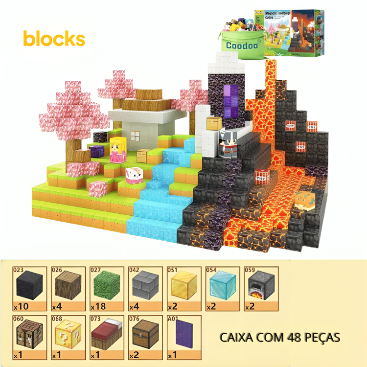 Portal do Nether Kit Completo Minecraft - 32 / 48 / 80 Peças