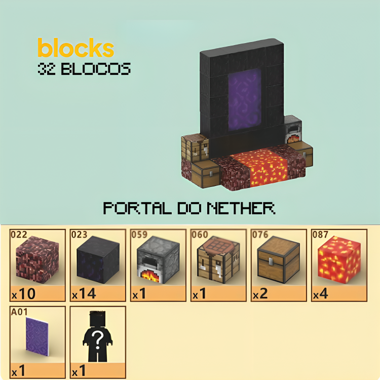 Portal do Nether Minecraft® (32 Blocos)